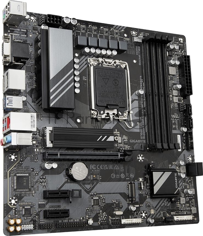 Материнская плата Gigabyte B760M DS3H, Socket 1700, Intel®B760, 4xDDR5-4800, HDMI+DP, 5xPCI-Ex16, 4xSATA3(RAID 0/1/5/10), 2xM.2, 8Ch Audio, 2,5GbLan, (4+4)xUSB2.0, (1+2)xUSB3.2, (1+1)xUSB3.2 Type-C™, mATX, RTL {10}