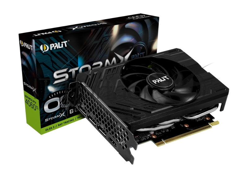 Видеокарта Palit RTX4060TI STORMX NVIDIA GeForce RTX 4060TI 8192Mb PCI-E 4.0 128 GDDR6 2535/9000 HDMIx1 DPx3 HDCP Ret
