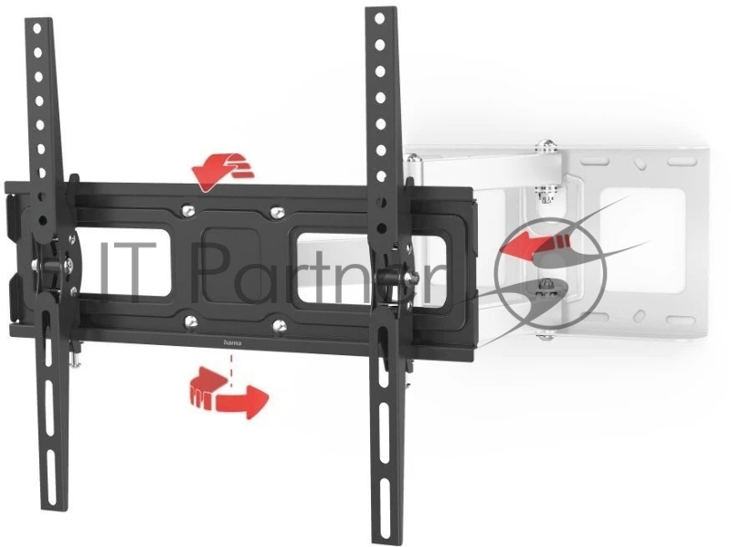 Кронштейн для телевизора Hama Fullmotion черный/белый 32-65 макс.35кг настенный поворот и наклон