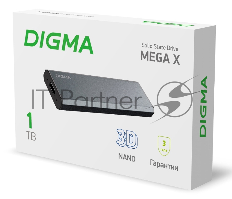 Накопитель SSD Digma USB 3.2 1Tb DGSM8001T1MGG MEGA X 1.8 темно-серый