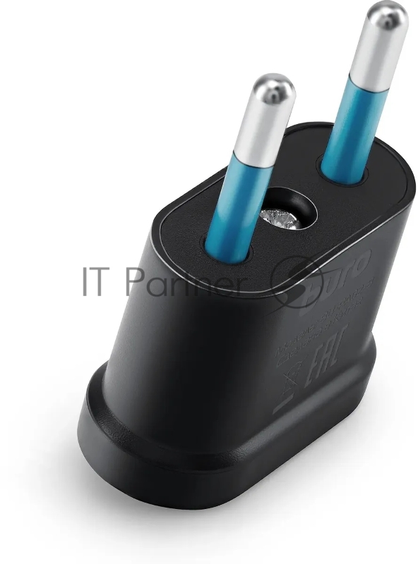 Адаптер-переходник Buro BU-PA02-B (1 розетка) черный (пакет ПЭ)