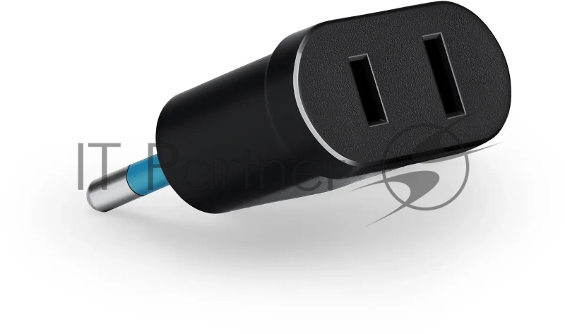 Адаптер-переходник Buro BU-PA02-B (1 розетка) черный (пакет ПЭ)