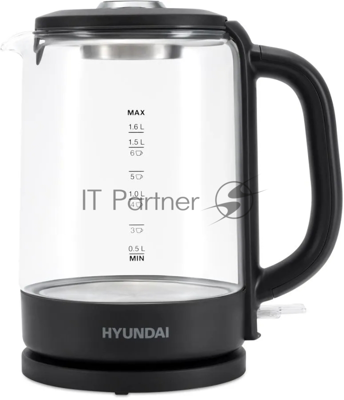 Чайник электрический Hyundai HYK-G3402 1.7л. 2200Вт серый/серебристый (корпус: стекло)