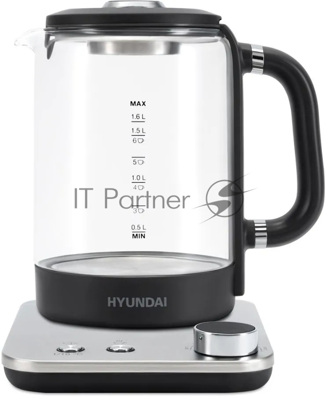 Чайник электрический Hyundai HYK-G5401 1.7л. 2200Вт серый/серебристый (корпус: стекло)