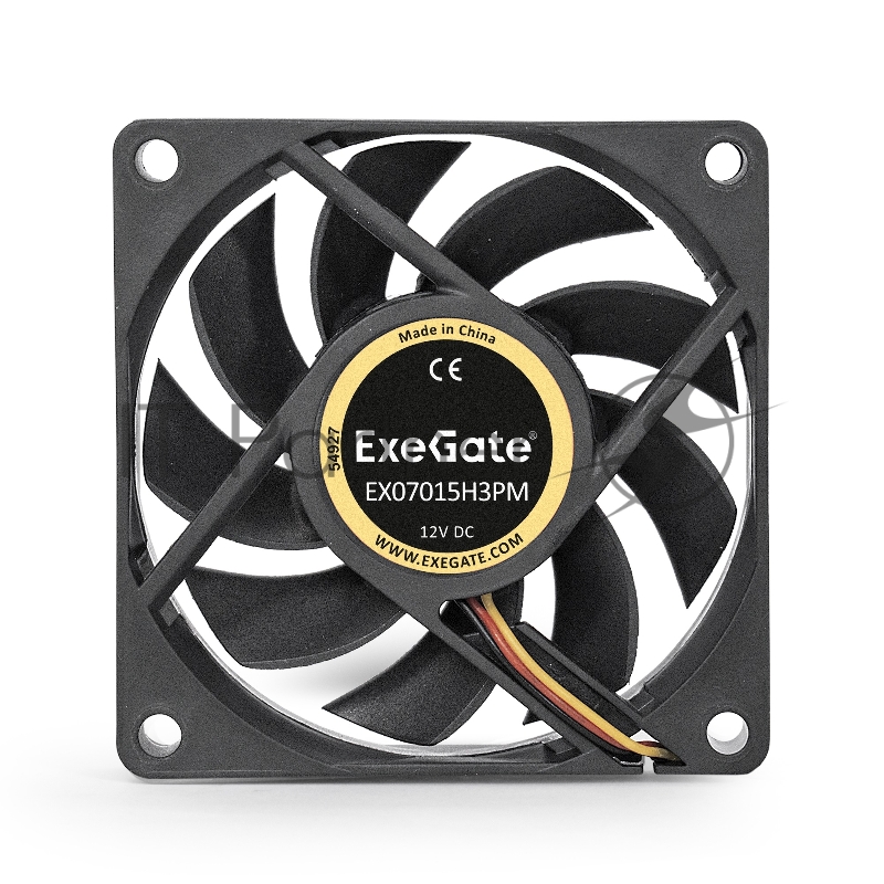 Вентилятор ExeGate EX07015H3PM, 70x70x15 мм, гидродинамический, 3pin+Molex, 3000RPM, 26dBA