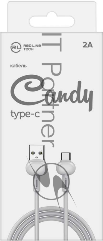 Кабель Redline Candy УТ000021993 USB Type-C (m) USB A (m) 1м белый