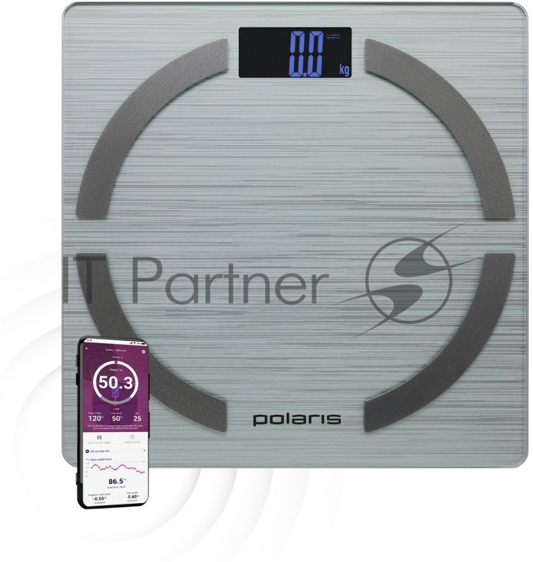 Весы напольные электронные Polaris PWS 1886 IQ Home макс.180кг серебристый