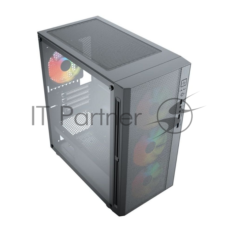 Компьютерный корпус ACD Citadel 104 ATX, Black, USB3.0*1+USB2.0*2+HD audio,3*12cm F1 ARGB fans at front(Slave fans) ,1*12cm F1 ARGB fan at rear (Master fan)