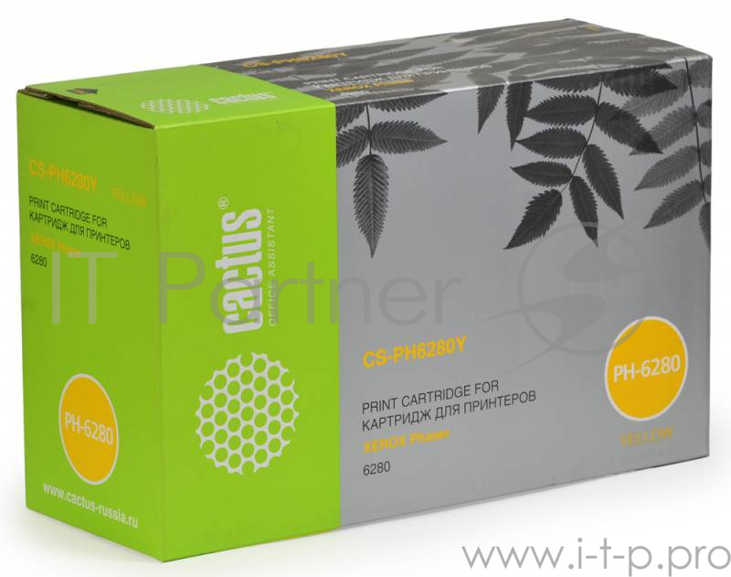 Тонер Картридж Cactus CS-PH6280Y 106R01402 желтый для Xerox Phaser 6280 (5900стр.)
