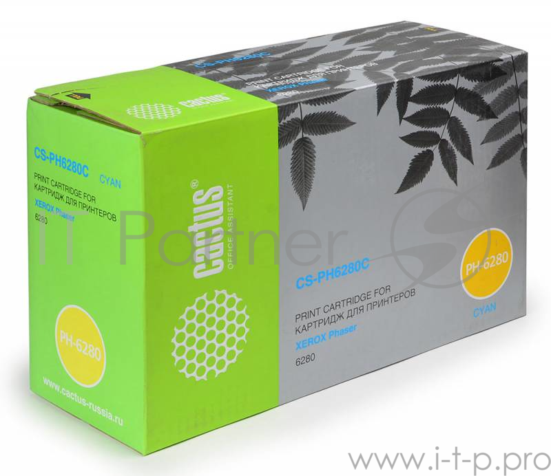 Тонер Картридж Cactus CS-PH6280C 106R01400 голубой для Xerox Phaser 6280 (5900стр.)