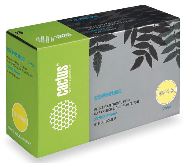 Тонер Картридж Cactus CS-PH6180C 113R00723 голубой для Xerox Phaser 6180/6180mfp (6000стр.)
