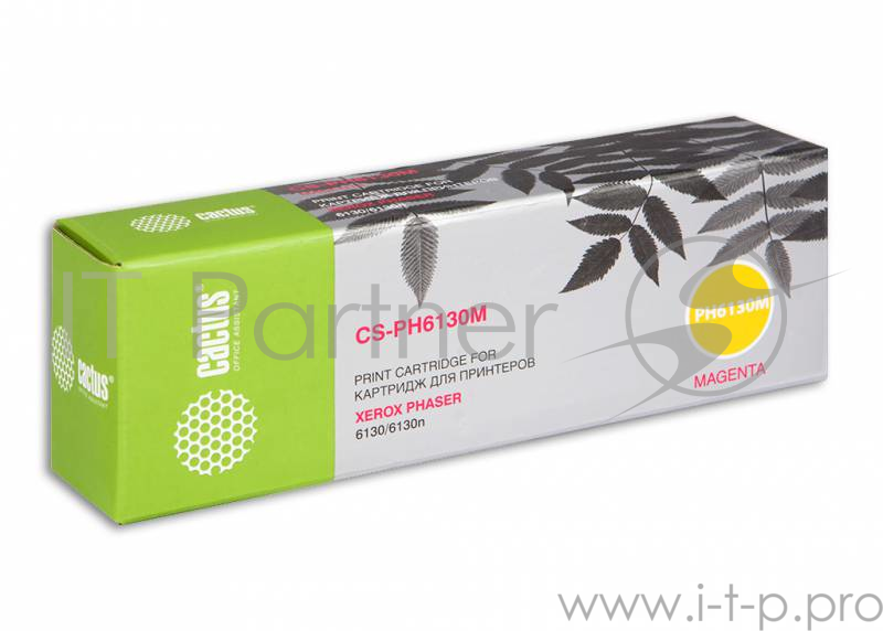 Тонер Картридж Cactus CS-PH6130M 106R01283 пурпурный для Xerox Phaser 6130/6130n (1900стр.)