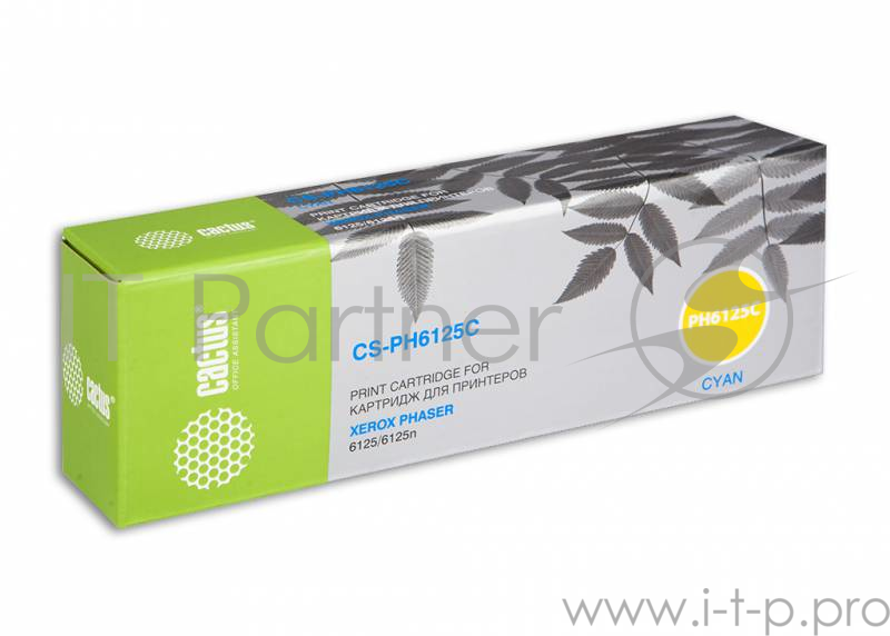 Тонер Картридж Cactus CS-PH6125C 106R01335 голубой для Xerox Phaser 6125 (1000стр.)