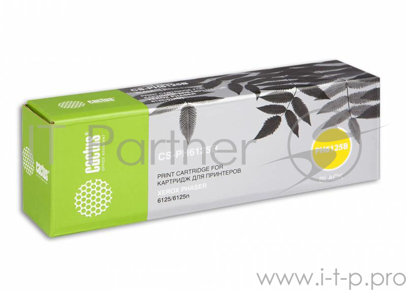 Тонер Картридж Cactus CS-PH6125B 106R01338 черный для Xerox Phaser 6125 (2000стр.)