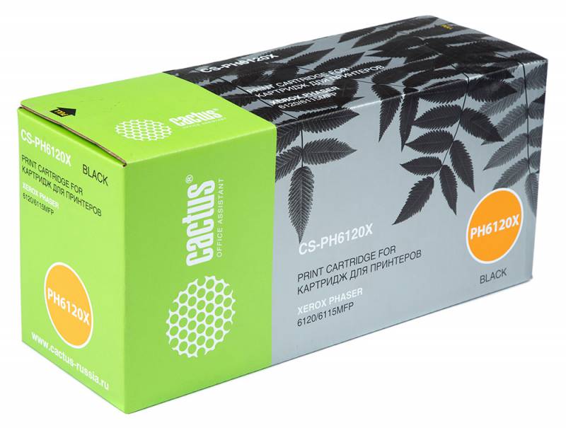 Тонер Картридж Cactus CS-PH6120X 113R00692 черный для Xerox Phaser 6115/6120 (4500стр.)