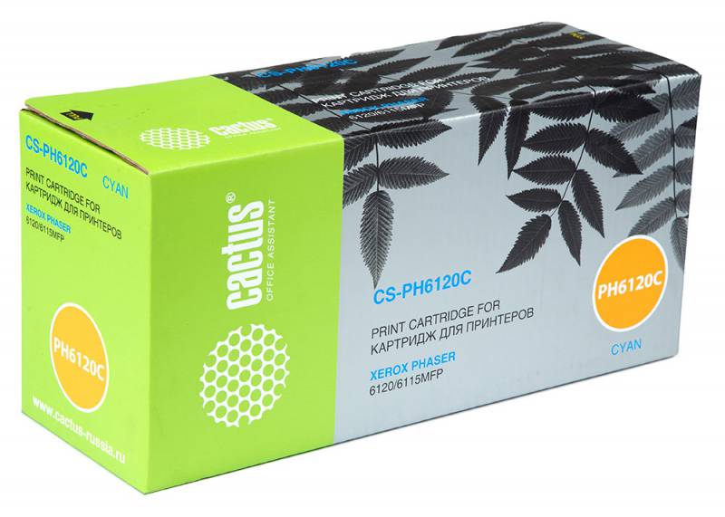 Тонер Картридж Cactus CS-PH6120C 113R00689 голубой для Xerox Phaser 6115/6120 (1500стр.)