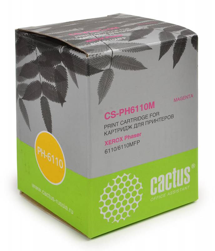 Тонер Картридж Cactus CS-PH6110M 106R01205 пурпурный для Xerox Phaser 6110 (1000стр.)