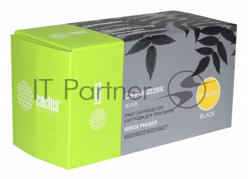 Тонер Картридж Cactus CS-PH6022BK 106R02763 черный для Xerox Phaser 6020/6022/WC6025/6027 (2000стр.)
