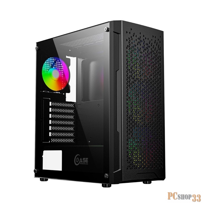 Корпус Powercase Mistral Evo Air, Tempered Glass, 4x 120mm ARGB fan + ARGB HUB, Пульт ДУ, чёрный, ATX (CMIEE-A4)