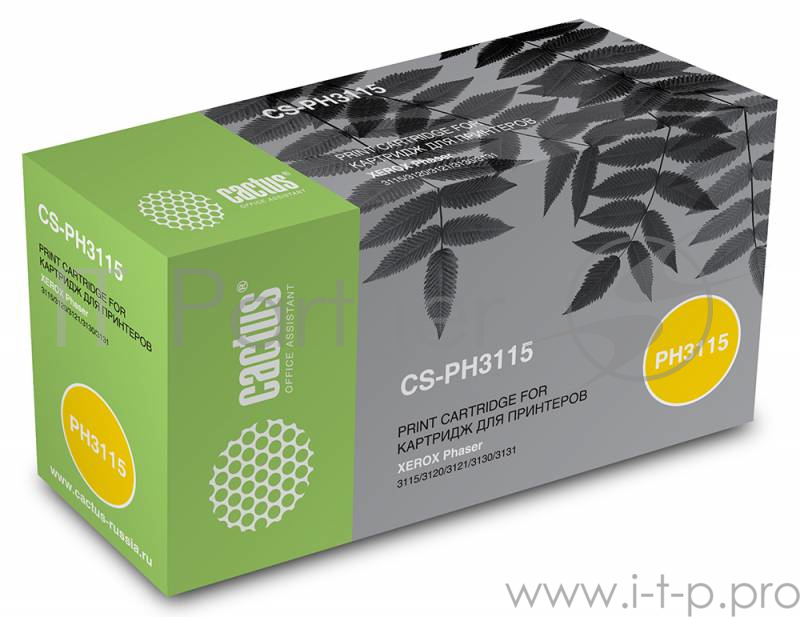 Тонер Картридж Cactus CS-PH3115 109R00725 черный для Xerox Ph3115/3120/3121/3130/3131/3132 (3000стр.