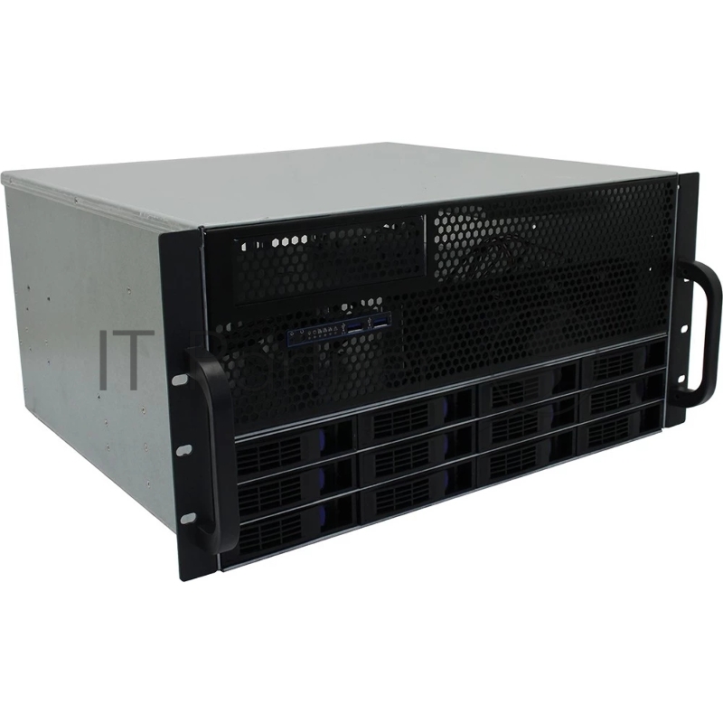 Корпус Procase ES512XS-SATA3-B-0 5U Rack server case (12 SATA3/SAS 12Gb hotswap HDD), черный, без блока питания, глубина 400мм, MB 12x13