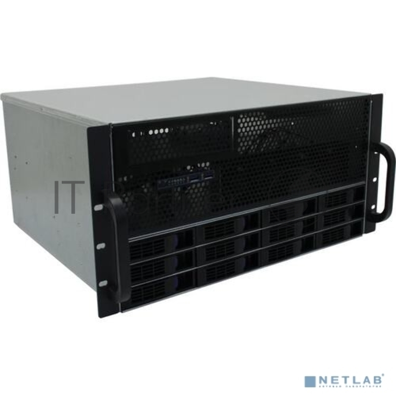 Корпус Procase ES512XS-SATA3-B-0 5U Rack server case (12 SATA3/SAS 12Gb hotswap HDD), черный, без блока питания, глубина 400мм, MB 12x13