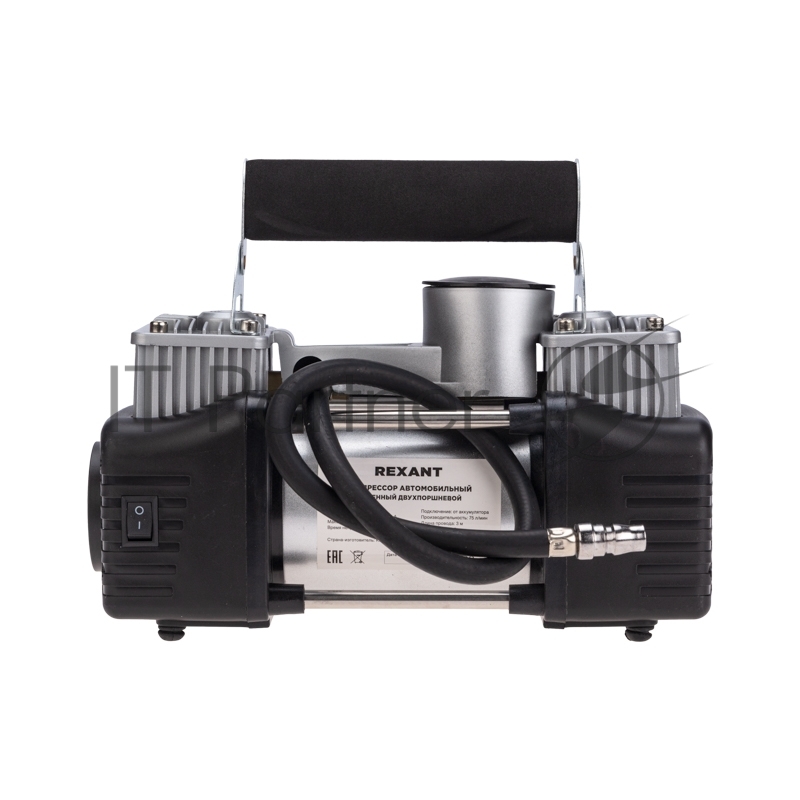 Компрессор автомобильный усиленный двухпоршневой (75л/мин, 10 АТМ) REXANT