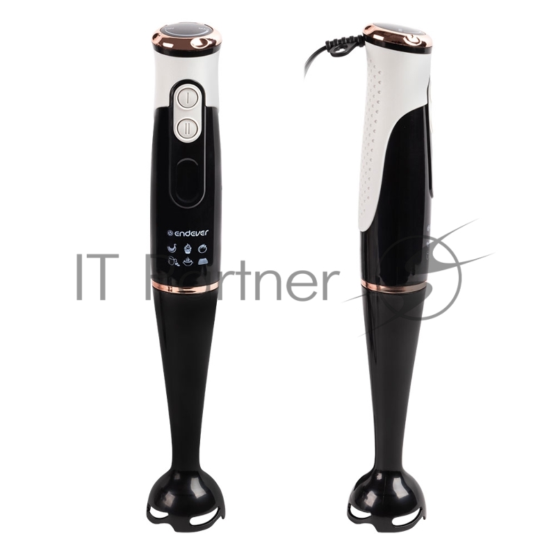 Блендер погружной Endever Sigma-83, цвет черный/белый, мощность 1000Вт, нож из нержавеющей стали, комплект аксессуаров, 8 шт/уп.