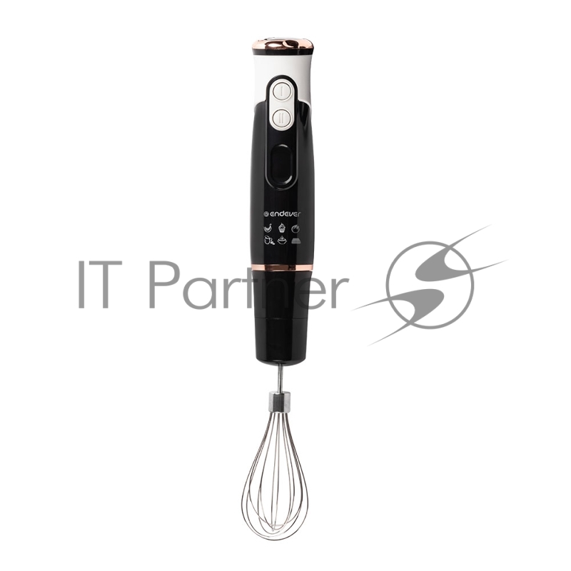 Блендер погружной Endever Sigma-83, цвет черный/белый, мощность 1000Вт, нож из нержавеющей стали, комплект аксессуаров, 8 шт/уп.