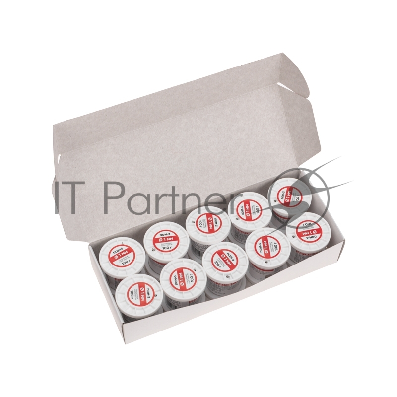 Припой ПОМ-3, 100г, Ø1мм, (олово 97%, медь 3%), бессвинцовый, ГОСТ 21931-76, катушка REXANT