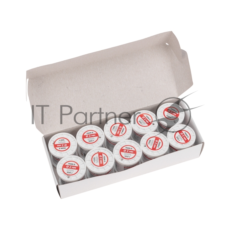 Припой ПОМ-3, 100г, Ø2мм, (олово 97%, медь 3%), бессвинцовый, ГОСТ 21931-76, катушка REXANT