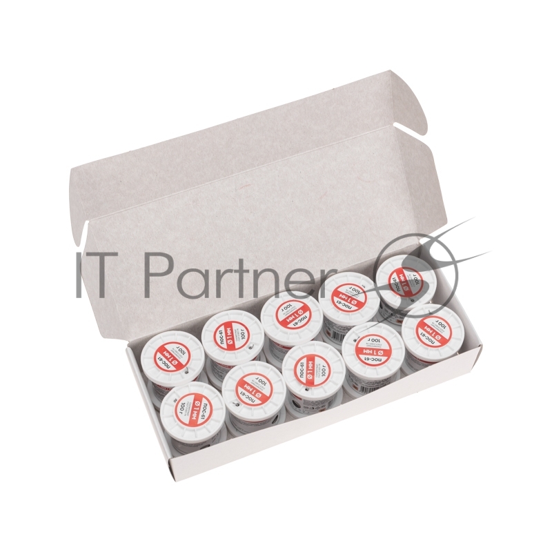 Припой с канифолью ПОС-61, 100г, Ø1мм, (олово 61%, свинец 39%), катушка REXANT