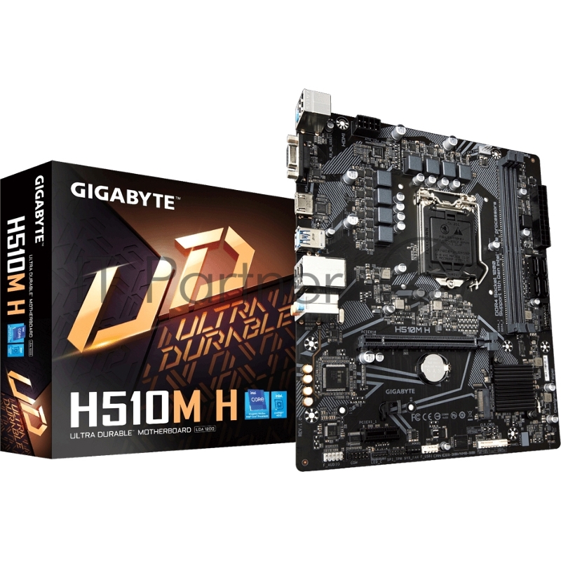 Материнская плата Gigabyte H510M H (V1.7) Soc-1200 2xDDR4 mATX AC`97 8ch(7.1) GbLAN+VGA+HDMI