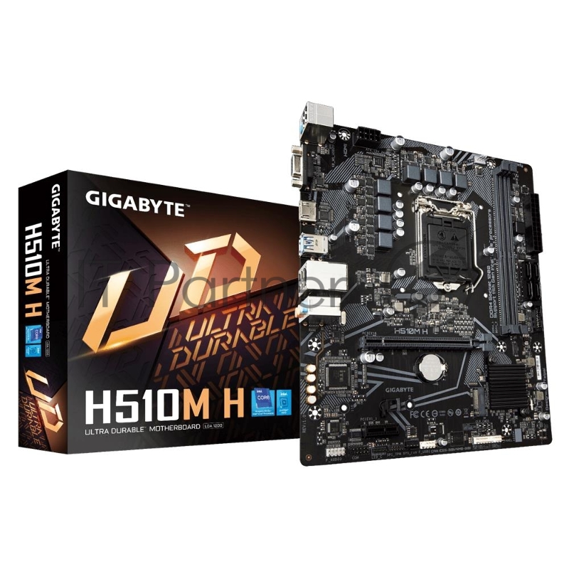 Материнская плата Gigabyte H510M H (V1.7) Soc-1200 2xDDR4 mATX AC`97 8ch(7.1) GbLAN+VGA+HDMI