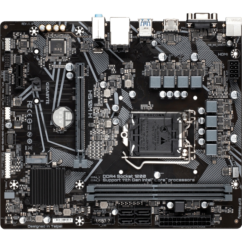 Материнская плата Gigabyte H510M H (V1.7) Soc-1200 2xDDR4 mATX AC`97 8ch(7.1) GbLAN+VGA+HDMI