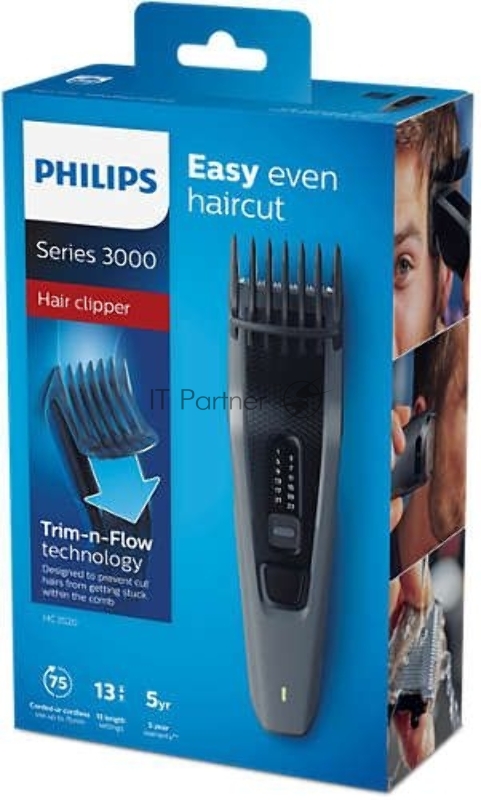 Машинка для стрижки Philips HC3520/15 серый/черный (насадок в компл:1шт)
