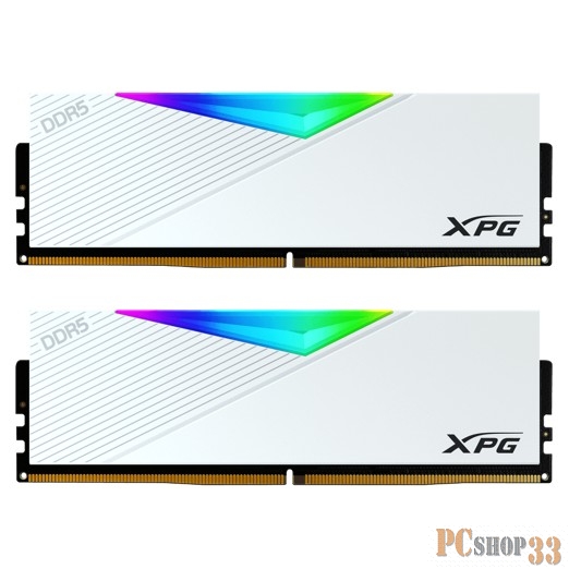 Memory Module ADATA XPG Lancer RGB DDR5 Общий объём памяти 32Гб Module capacity 16Гб Количество 2 6400 МГц Множитель частоты шины 32 1.4 В RGB черный AX5U6400C3232G-DCLARWH
