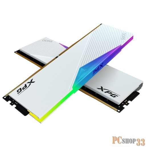 Memory Module ADATA XPG Lancer RGB DDR5 Общий объём памяти 32Гб Module capacity 16Гб Количество 2 6400 МГц Множитель частоты шины 32 1.4 В RGB черный AX5U6400C3232G-DCLARWH