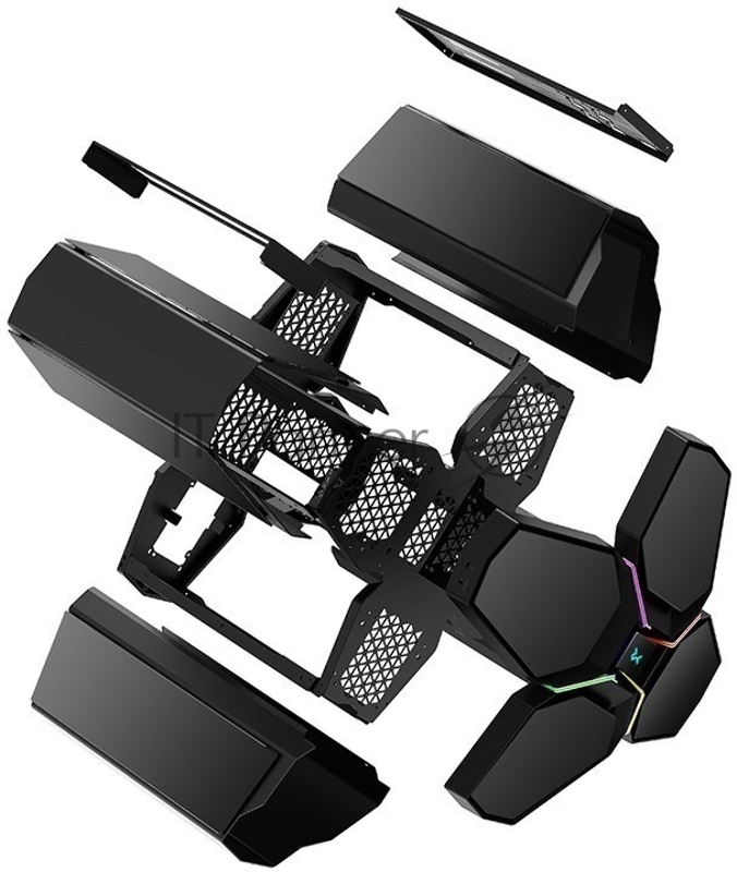 Корпус Deepcool QUADSTELLAR INFINITY Black, 6 боковых панелей из зак. стекла, EATX, без БП
