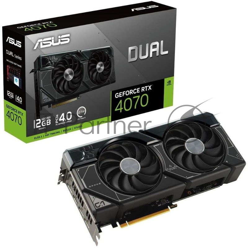 Видеокарта Asus PCI-E 4.0 DUAL-RTX4070-12G NVIDIA GeForce RTX 4070 12288Mb 192 GDDR6X 2475/21000 HDMIx1 DPx3 HDCP Ret