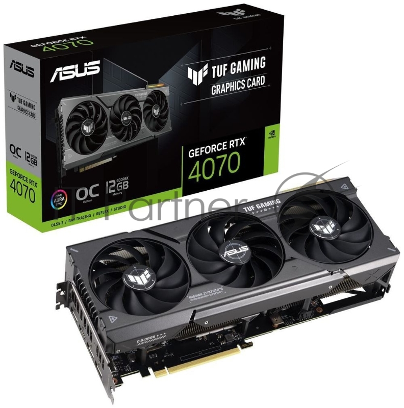 Видеокарта Asus PCI-E 4.0 TUF-RTX4070-O12G-GAMING NVIDIA GeForce RTX 4070 12288Mb 192 GDDR6X 2550/21000 HDMIx1 DPx3 HDCP Ret