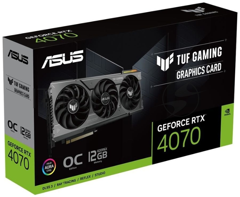 Видеокарта Asus PCI-E 4.0 TUF-RTX4070-O12G-GAMING NVIDIA GeForce RTX 4070 12288Mb 192 GDDR6X 2550/21000 HDMIx1 DPx3 HDCP Ret