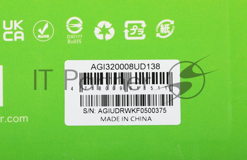 Память DDR4 8Gb 3200MHz AGi AGI320008UD138 UD138 RTL PC4-25600 CL22 DIMM 288-pin 1.2В Ret