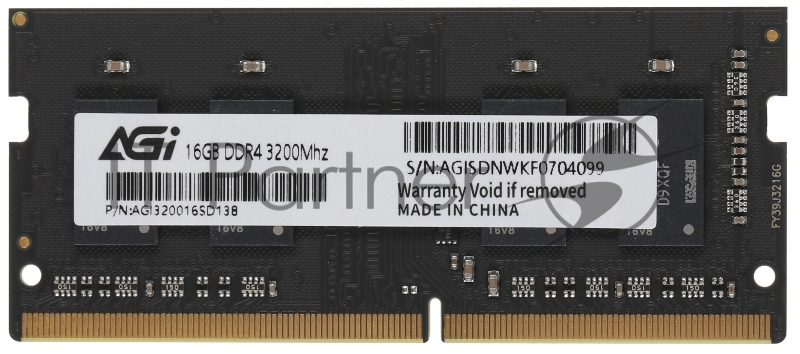 Память DDR4 16Gb 3200MHz AGi AGI320016SD138 SD138 RTL PC4-25600 SO-DIMM 260-pin 1.2В Ret