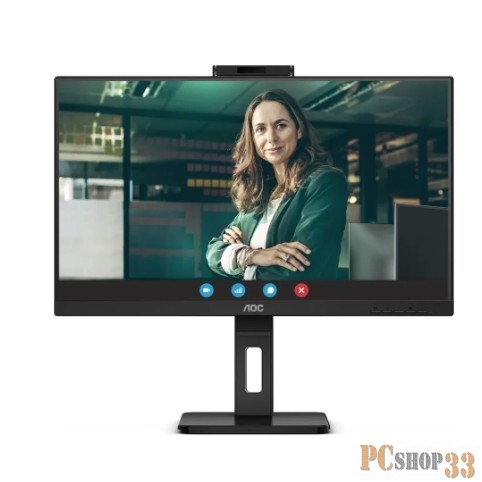 Монитор AOC 27 Pro Q27P3CW черный IPS LED 4ms 16:9 HDMI M/M Cam матовая HAS Piv 1000:1 350cd 178гр/178гр 2560x1440 75Hz DP QHD USB 6.91кг