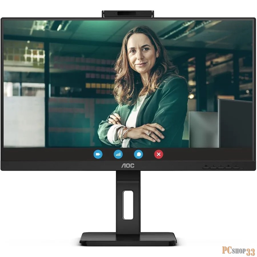 Монитор AOC 27 Pro Q27P3QW черный IPS LED 16:9 HDMI M/M Cam матовая HAS Piv 1000:1 350cd 178гр/178гр 2560x1440 75Hz DP QHD USB 6.6кг
