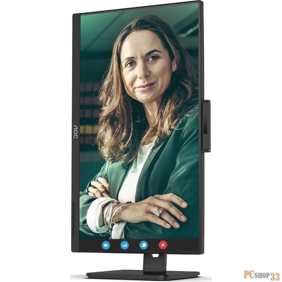 Монитор AOC 27 Pro Q27P3QW черный IPS LED 16:9 HDMI M/M Cam матовая HAS Piv 1000:1 350cd 178гр/178гр 2560x1440 75Hz DP QHD USB 6.6кг