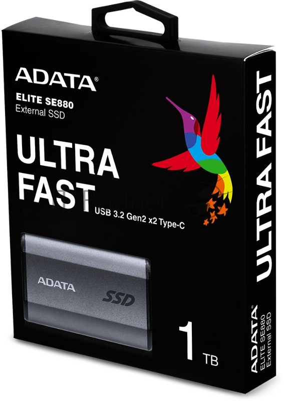 Накопитель SSD A-Data USB-C 1Tb AELI-SE880-1TCGY SE880 2.5 серый