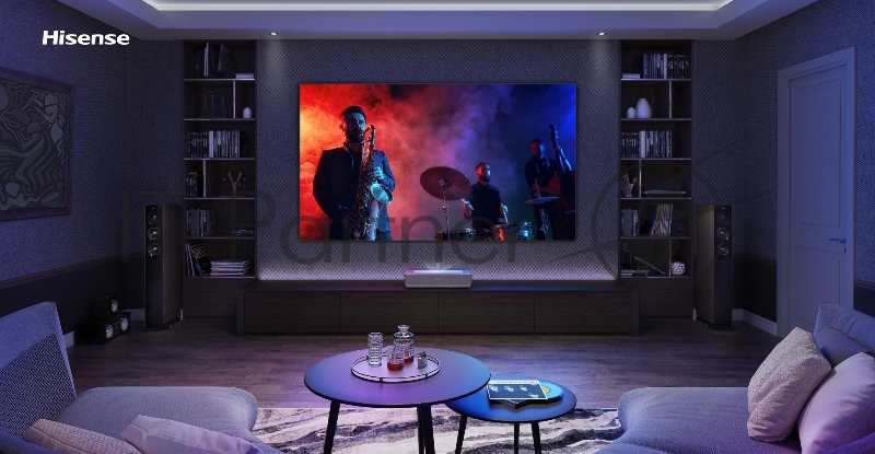 Телевизор LED Hisense 100 Laser TV 100L5H черный 4K Ultra HD 100Hz DVB-T DVB-T2 DVB-C DVB-S DVB-S2 WiFi Smart TV