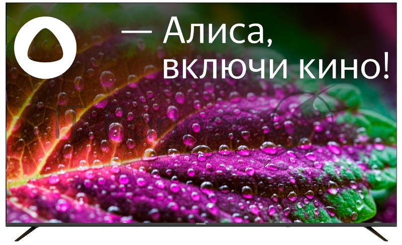 Телевизор LED Hyundai 75 H-LED75BU7005 Яндекс.ТВ Frameless черный 4K Ultra HD 60Hz DVB-T DVB-T2 DVB-C DVB-S DVB-S2 USB WiFi Smart TV